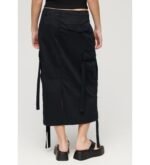 BLACK MIDI MILITARY SKIRT - Image 4
