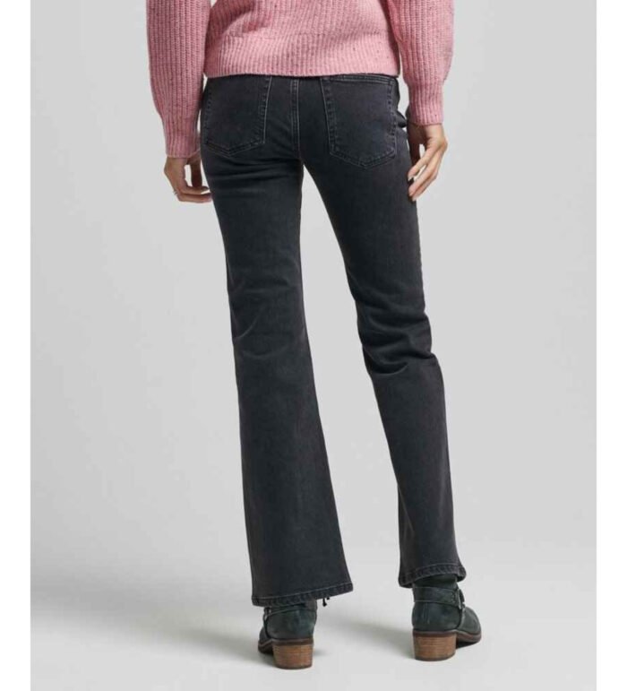 FLARED MID-RISE SKINNY JEANS BLACK - Image 4