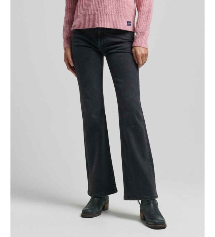 FLARED MID-RISE SKINNY JEANS BLACK - Image 3