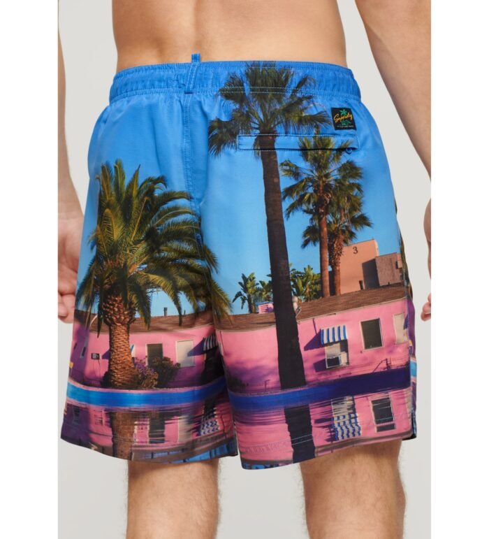 PHOTO PRINT SWIMMING COSTUME IN BLUE RECYCLED MATERIAL - Image 2