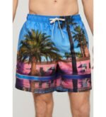 PHOTO PRINT SWIMMING COSTUME IN BLUE RECYCLED MATERIAL - Image 4