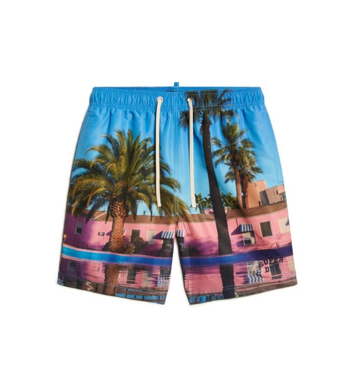PHOTO PRINT SWIMMING COSTUME IN BLUE RECYCLED MATERIAL - Image 3