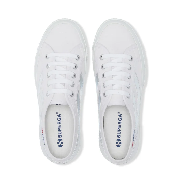 2953 Swallow Tail Mirror Faux Leather Women's White-Silver Low-Top Sneaker - S8133TW-A4W-SP - Image 4