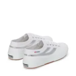 2953 Swallow Tail Mirror Faux Leather Women's White-Silver Low-Top Sneaker - S8133TW-A4W-SP - Image 3