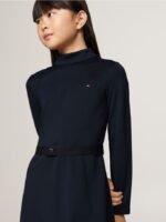 TOMMY-Belted Long Sleeve Extra Slim Dress - Image 2