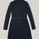 TOMMY-Belted Long Sleeve Extra Slim Dress