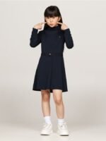 TOMMY-Belted Long Sleeve Extra Slim Dress - Image 3