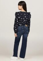 Tommy Hilfiger Girls Star Bootcut Denim Jean, Blue - Image 2