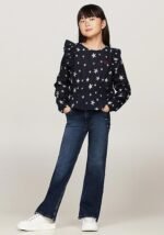 Tommy Hilfiger Girls Star Bootcut Denim Jean, Blue - Image 4