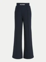 Tommy Hilfiger Monotype-Dark Blue Wide Leg Trousers - Image 6