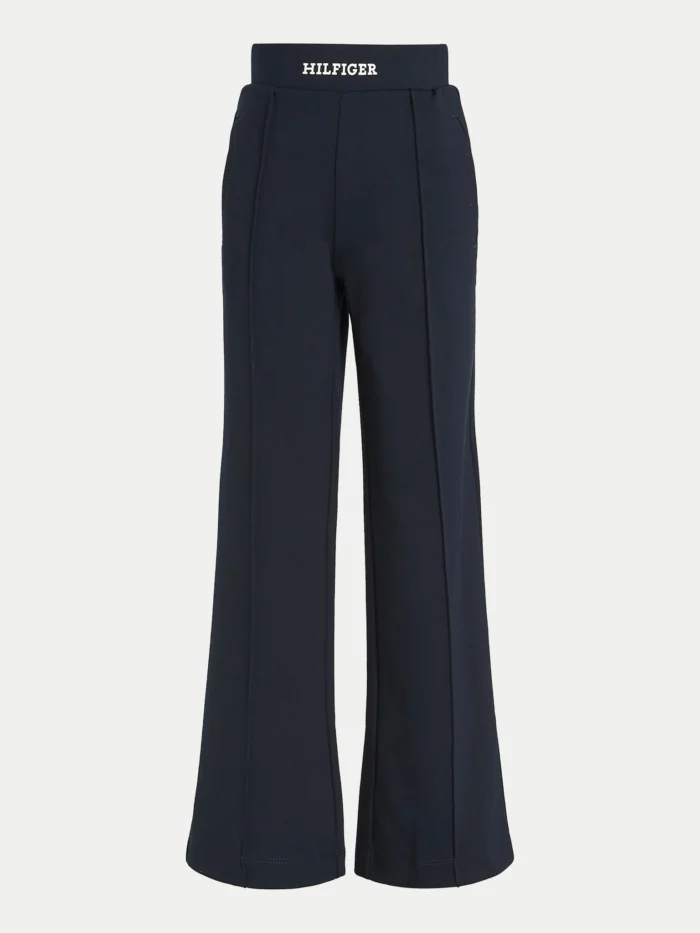 Tommy Hilfiger Monotype-Dark Blue Wide Leg Trousers - Image 6