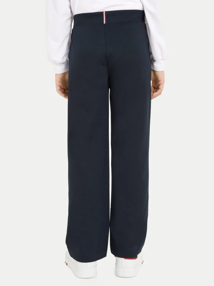 Tommy Hilfiger Monotype-Dark Blue Wide Leg Trousers - Image 4