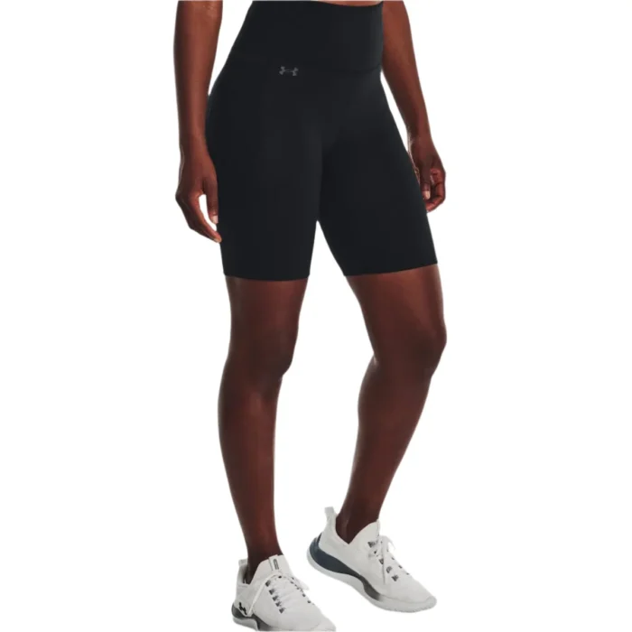 UA Motion 1377088 Women 8" Bike Shorts - Black/Jet Gray - Image 5