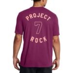 Men's Short Sleeve Training T-Shirt Purple - Under Armour Project Rock 7 - Image 2