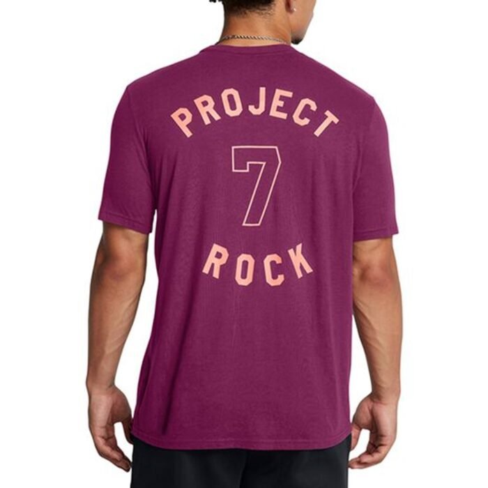 Men's Short Sleeve Training T-Shirt Purple - Under Armour Project Rock 7 - Image 2
