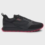 HUGO-Mixed-material trainers with branded accents
