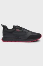 HUGO-Mixed-material trainers with branded accents