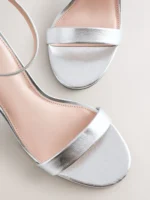 Silver Standard/Wide Fit Block Heel Sandals - Image 2