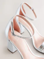Silver Standard/Wide Fit Block Heel Sandals - Image 5