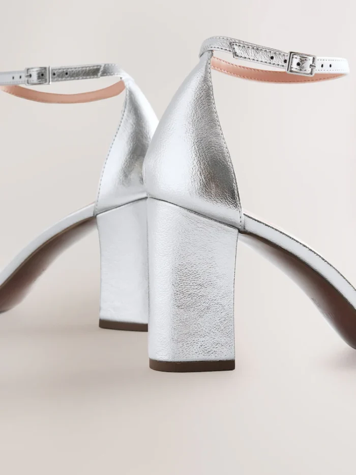 Silver Standard/Wide Fit Block Heel Sandals - Image 4