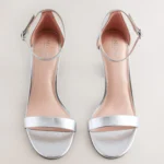 Silver Standard/Wide Fit Block Heel Sandals