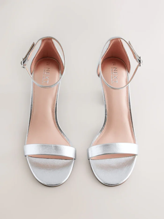 Silver Standard/Wide Fit Block Heel Sandals - Image 3