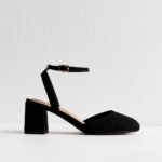 Wide Fit Black Closed Toe Heeled Sandals