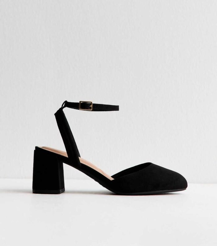 Wide Fit Black Closed Toe Heeled Sandals - Image 3