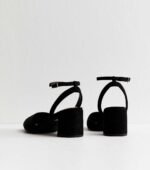 Wide Fit Black Closed Toe Heeled Sandals - Image 2