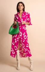 Alva Leopard Cream on Magenta by Dancing Leopard