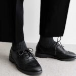 Black Leather-Look Lace Up Brogues