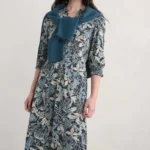 FOXTROT - Shirt dress - blue inked foliage dusky jade