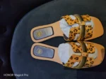 River Island Beige leather leopard print flat sandals