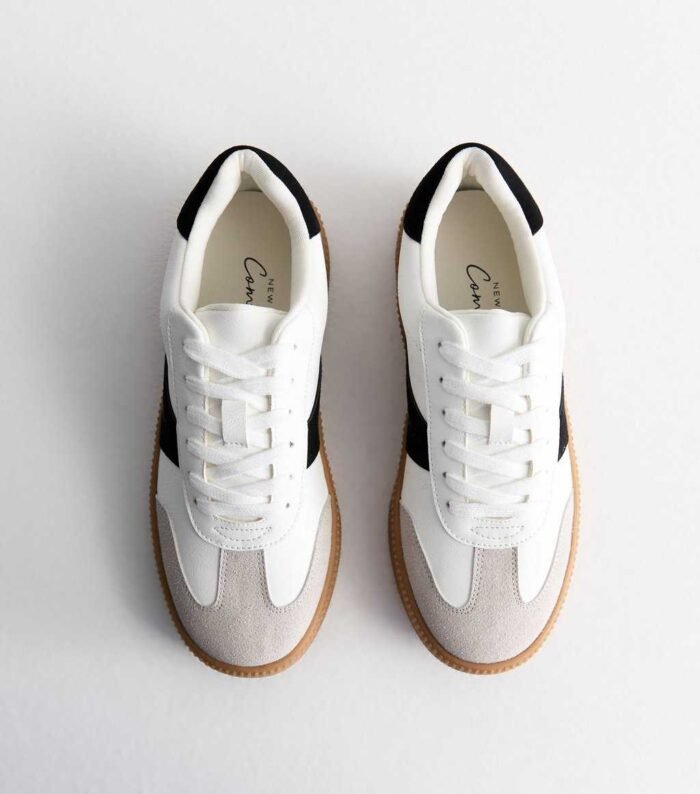 White Chunky Sole Trainers - Image 2