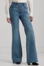 Lauren Ralph Lauren Women's High-Rise Flare Jeans in Mirabeau Wash - Image 2