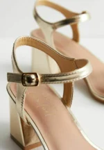 LOOK 2 PART BLOCK HEEL - Sandals - gold - Image 2