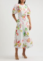 Sia floral-print cotton midi dress - Image 4