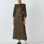 Olivia Rubin Lara Animal Print Midi Dress