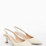 Mango slingback kitten court heel in beige