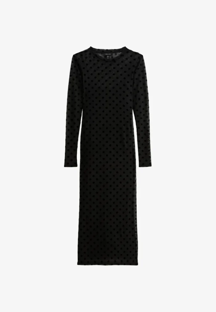 FLOCKED POLKA DOT MIDI - Day dress - black - Image 2