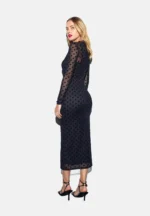 FLOCKED POLKA DOT MIDI - Day dress - black - Image 4