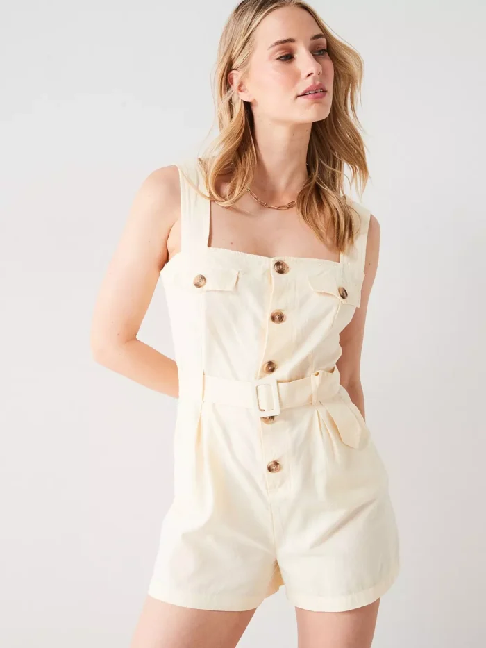 Short Jumpsuit With Buttons - Image 3