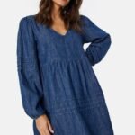 V-Neck Denim Dress