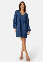 V-Neck Denim Dress - Image 2