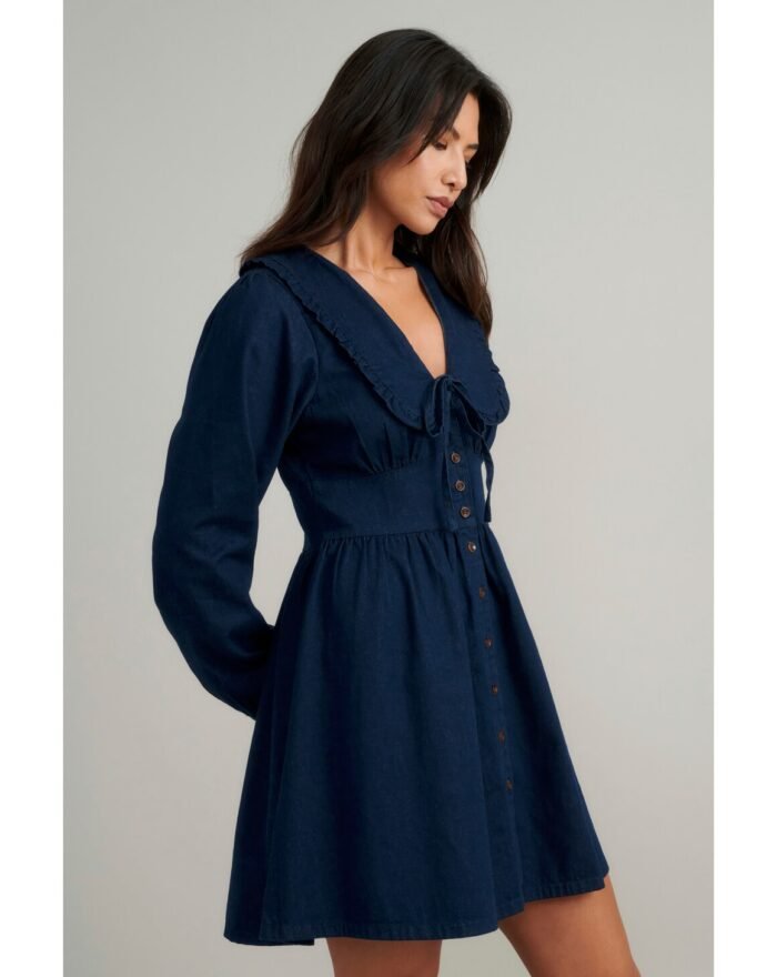 Nobody's Child Denim Otillie Mini Dress - Image 3