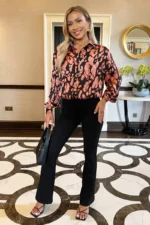 Black Abstract Print Long Sleeved Shirt - Image 2