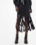 Francesca Embellished Fringe Midi Skirt - Image 2