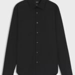 Regular-fit shirt in easy-iron stretch-cotton poplin
