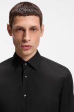 Regular-fit shirt in easy-iron stretch-cotton poplin - Image 4
