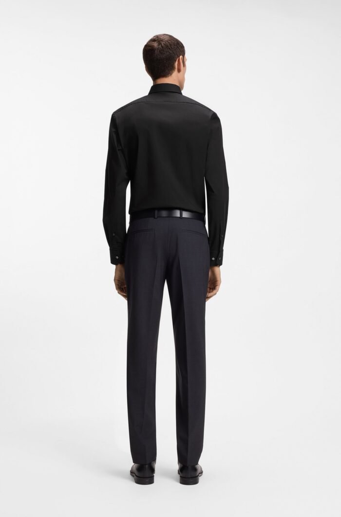 Regular-fit shirt in easy-iron stretch-cotton poplin - Image 6